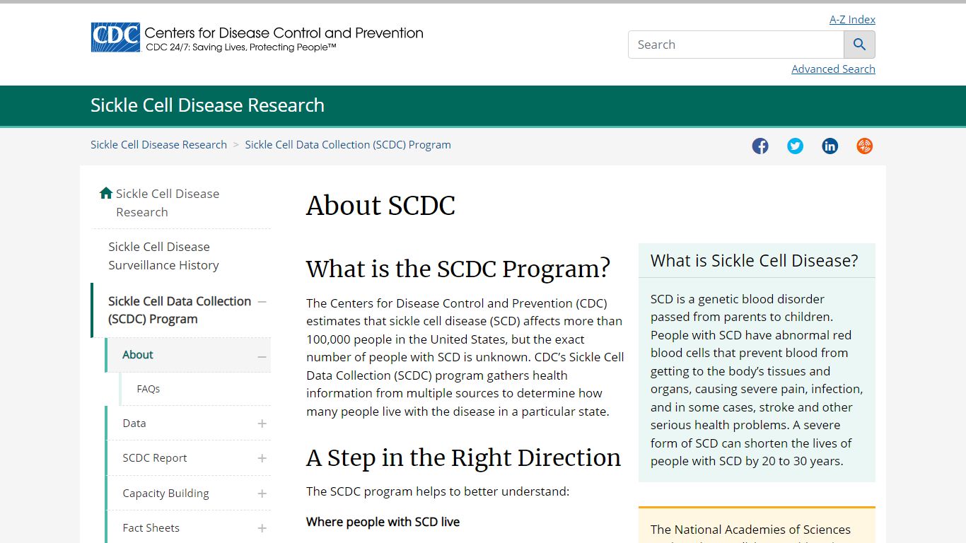 CDC’s Sickle Cell Data Collection (SCDC) Program | CDC